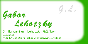 gabor lehotzky business card